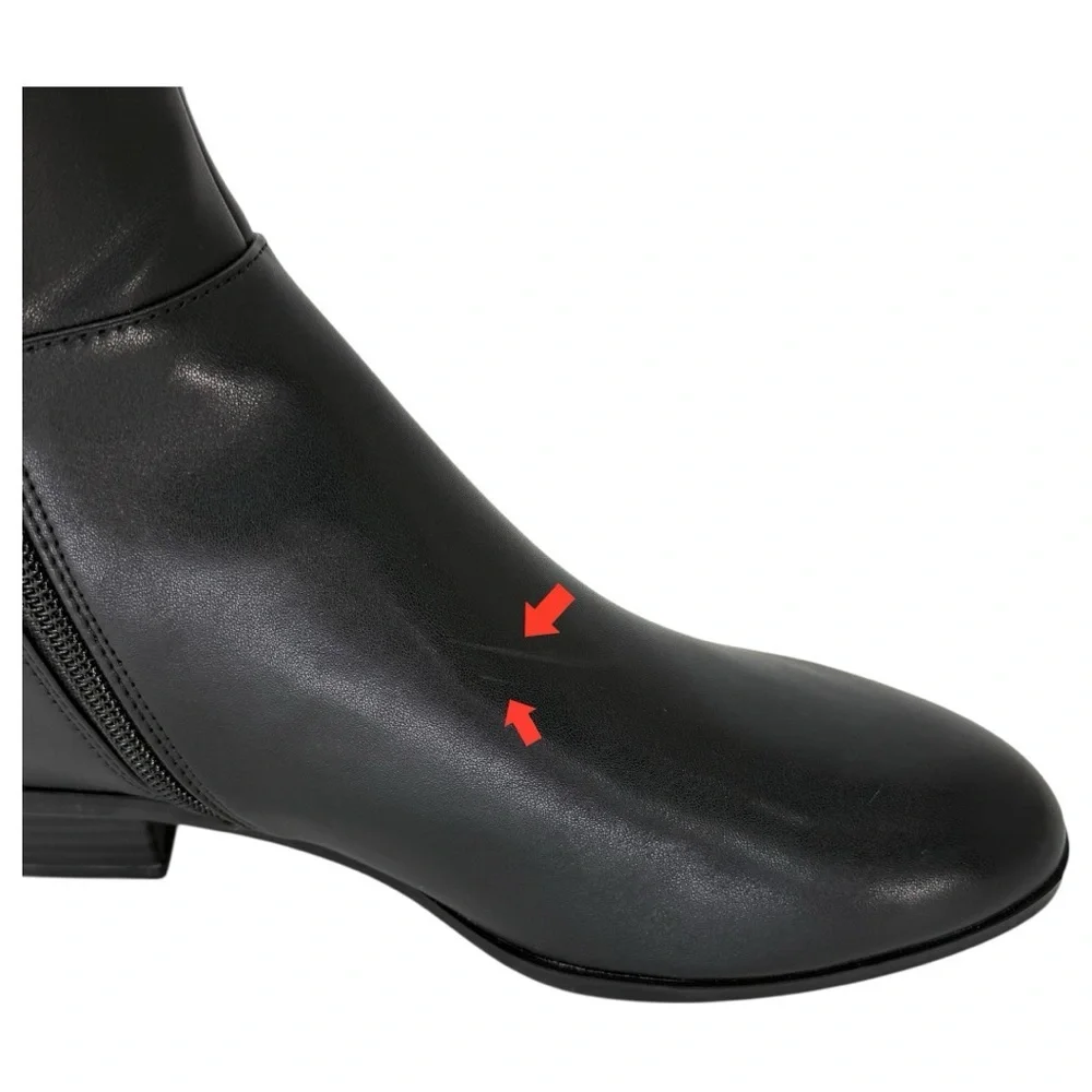 Michael Kors Bromley Black Faux Leather OTK Womens Boots Size 7M